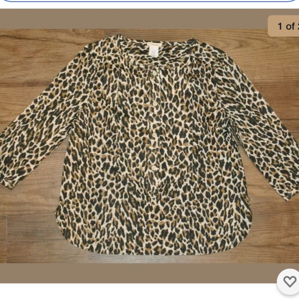 J.CREW. Animal leopard print shirt 12